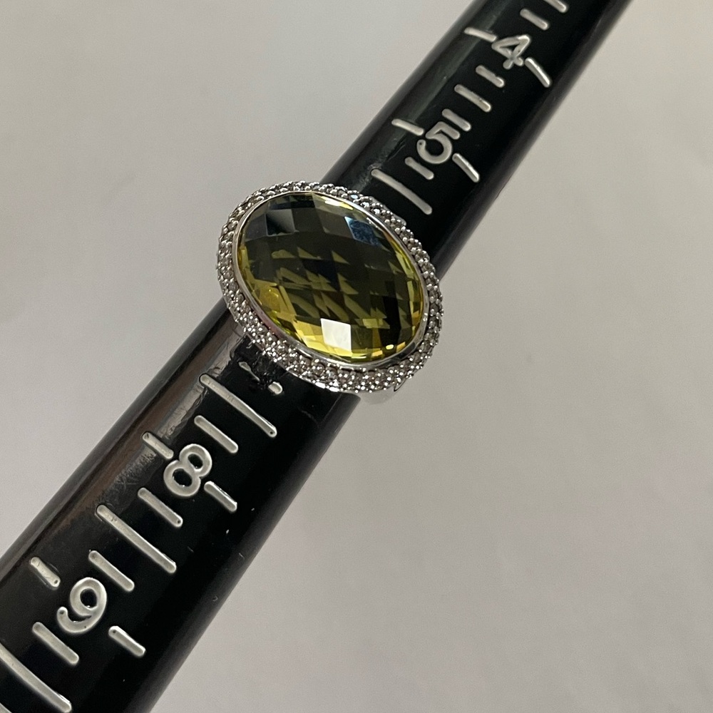 David Yurman, lemon citrine and diamond East West Signature Oval Ring size 6 1/2 - Picture 9 of 10